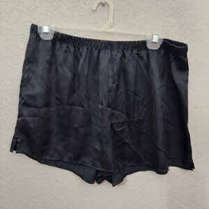 Stars Above Womens Black Satin Sleep Shorts Medium